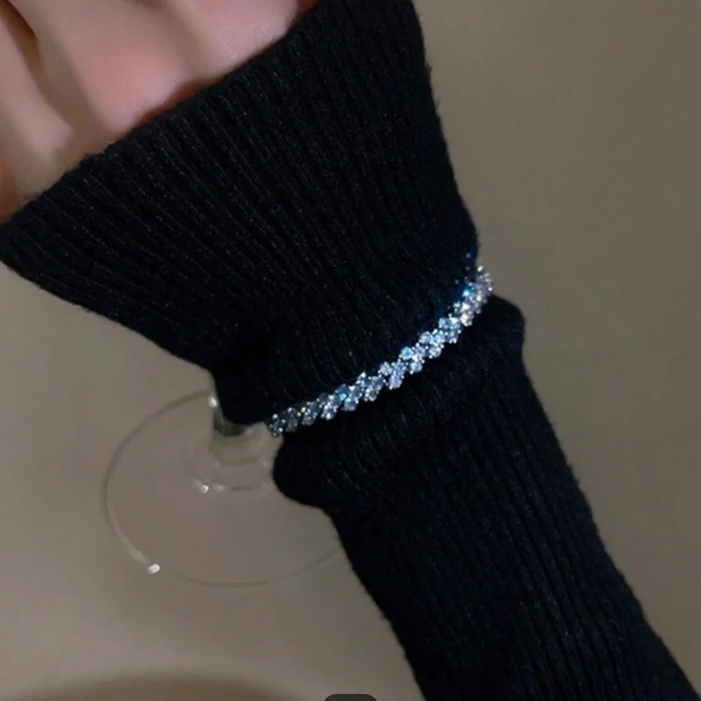 Luxurious High-End faux Diamond Decoration Shiny Bracelet tennis bracelet
